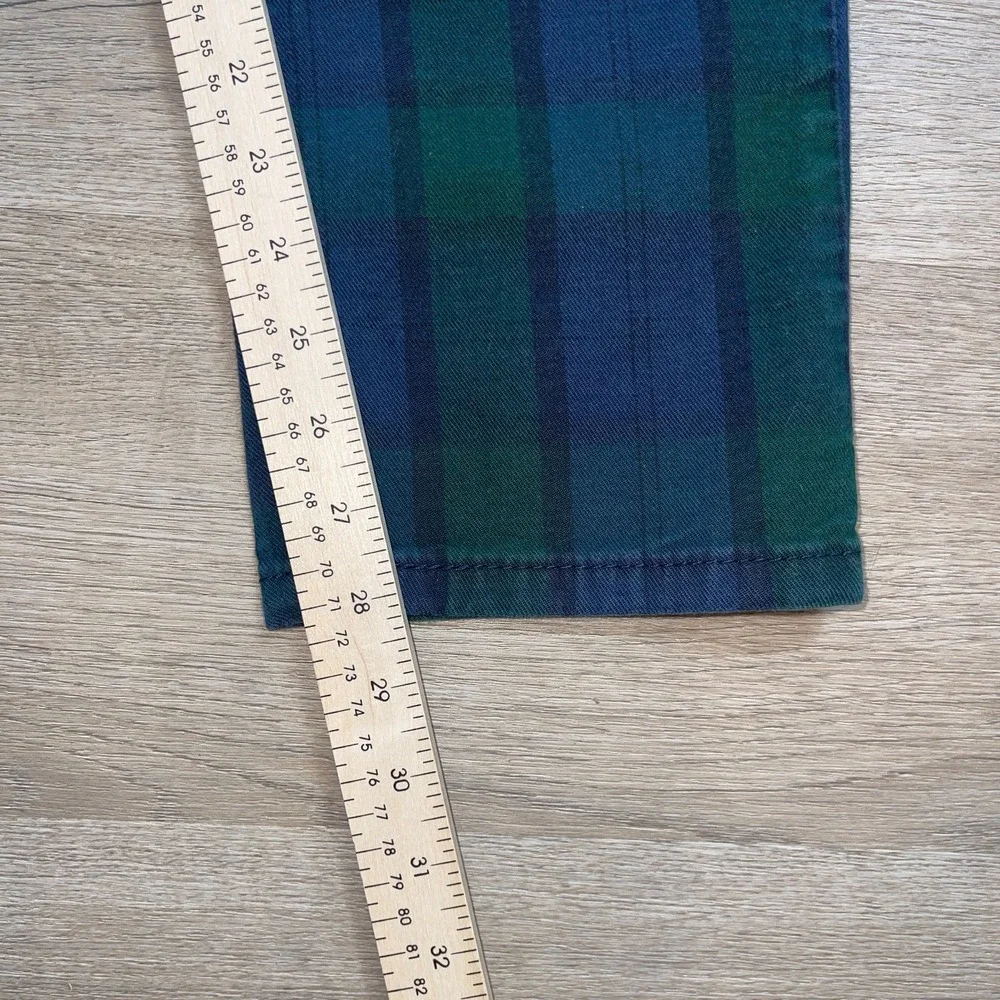 Levi's 502 Mens Regular Taper Plaid Pants Green Blue Tartan Size W32 L32 White T